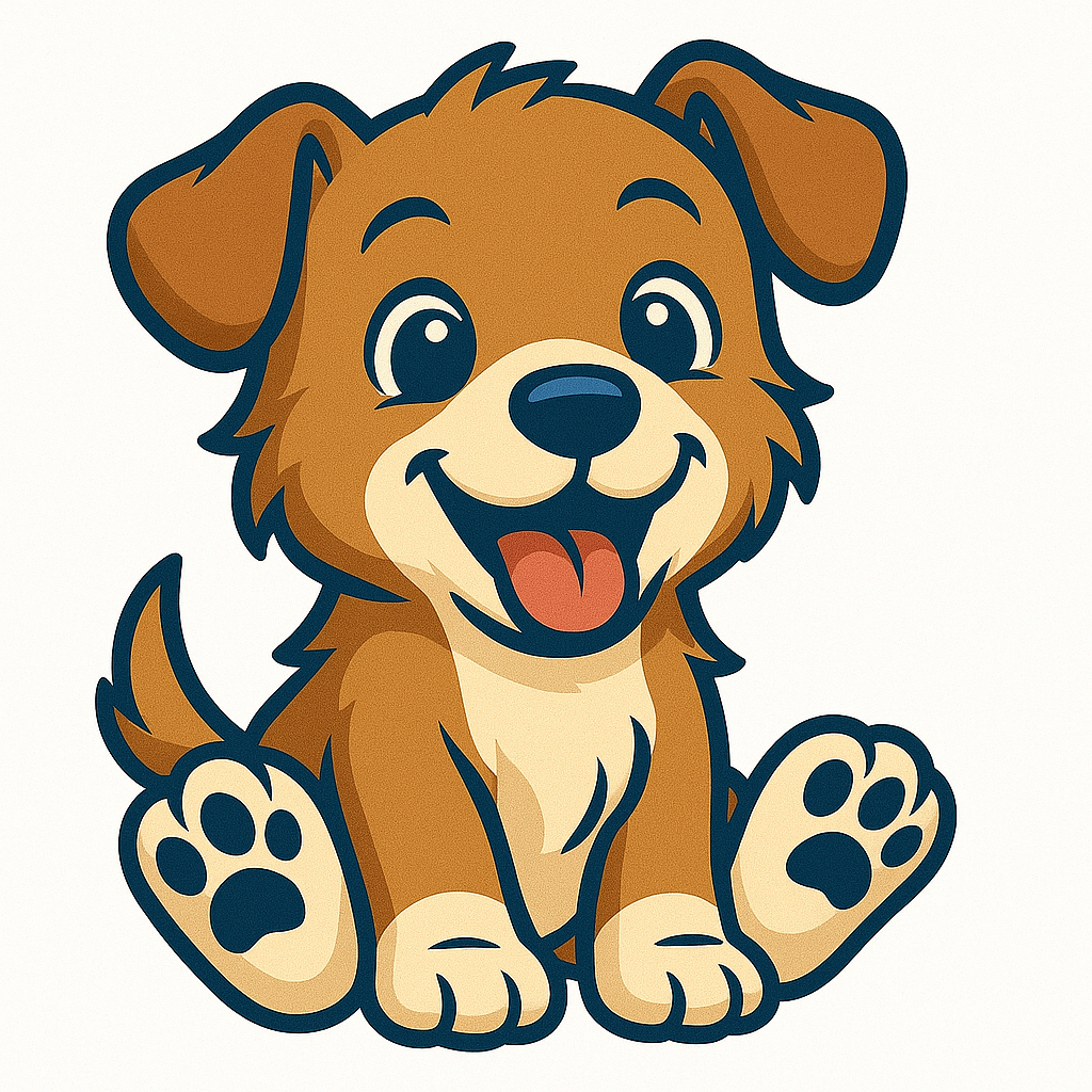 Smiling puppy illustration