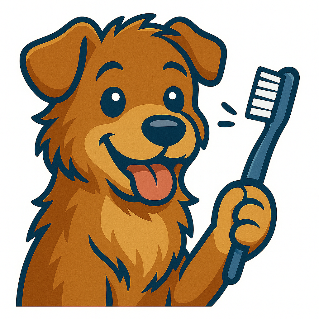 Dog toothbrush illustration